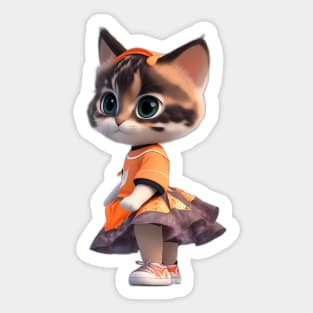 Calico cat sporty style Sticker